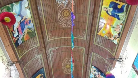 Inside the old church in Mexico Stock Footage 125955672
