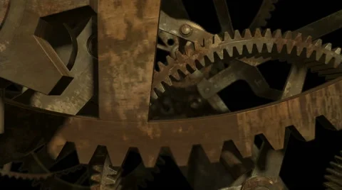 Inside the old clock, green screen at the end Stock Footage 43331475