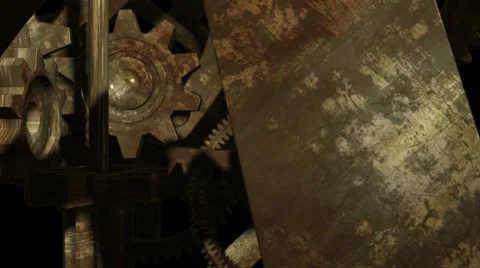 Inside the old clock, infinite zoom into the clockwork Stock Footage 43331566