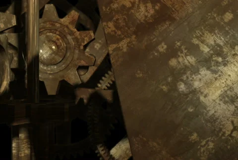 Inside the old clock, infinite zoom into the clockwork Stock-Footage 43550820