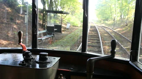 From inside an old electric cable car  Stock Footage 42632556
