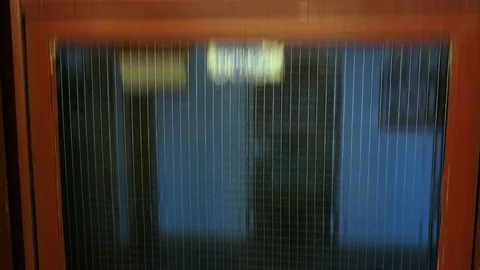 Inside Old Elevator Lift Retro Video stock 79094493
