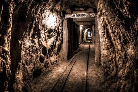 Inside a Old Gold Mine Stock Photos