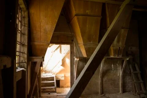 Inside old mill Stock Photos