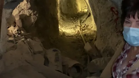 Inside old Nevada Gold Mine Stock Footage 252151060