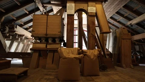 Inside an old retro mill. Stock Footage 296821858