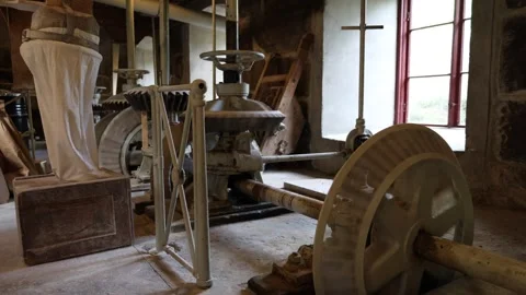 Inside an old retro mill. Stock Footage 296821875