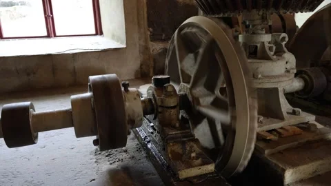 Inside an old retro mill. Stock Footage 296821891