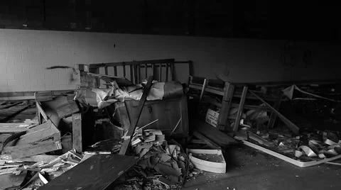 Inside of old run down business Stock-Footage 45305730