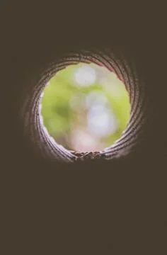 Inside old rusty cannon barrel Stock Photos