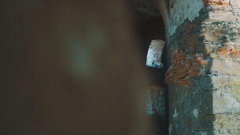 Inside an Old Tower Ruin in Austria | HD Stock Footage 88323858
