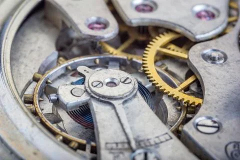 Inside the old watch Stock Photos