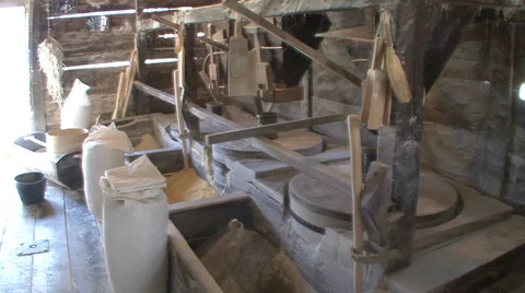 Inside the old watermill Stock-Footage 35957238