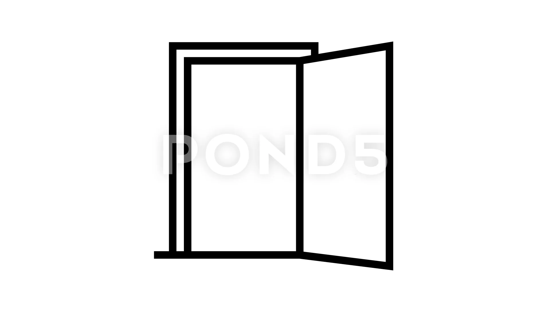 Inside Opened Door Line Icon Animation Stock Video Pond5