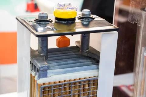 Inside or  cross section of industrial battery Stock Photos