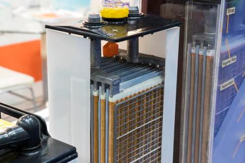 Inside or  cross section of industrial battery Stock Photos