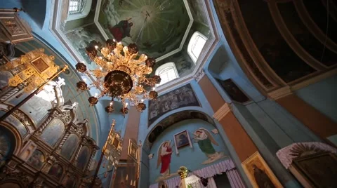 Inside the Orthodox Church Stock Footage 57660645