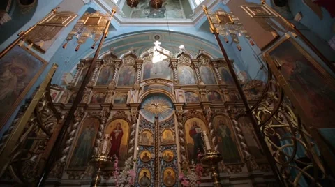 Inside the Orthodox Church Stock Footage 57660646