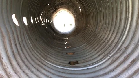 Inside to Out of Old Pipe Abstract Vidéo 76412741