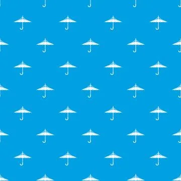 Inside out umbrella pattern vector seamless blue 库存插图