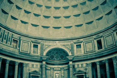 Inside the Pantheon in Rome Stock Photos