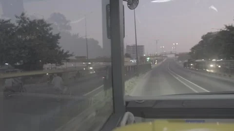 Inside a passenger bus and the journey in Karachi, Pakistan Stock Footage 343876027