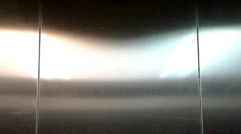 Inside passenger elevator,Reflection of light on a shiny metal surface. 스톡 사진