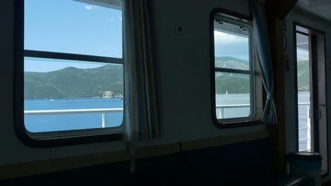 Inside a Passenger Large Ship Stock Footage 77352440