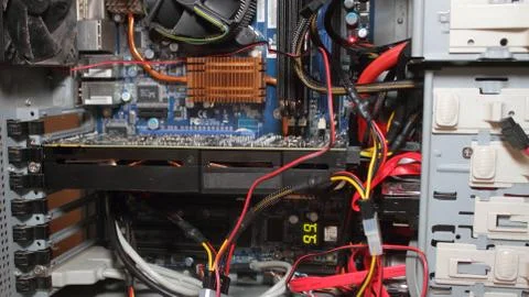 Inside a PC - computer parts Foto stock