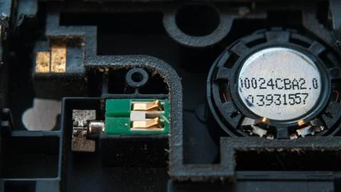 The inside of the phone with the speaker Stock Photos