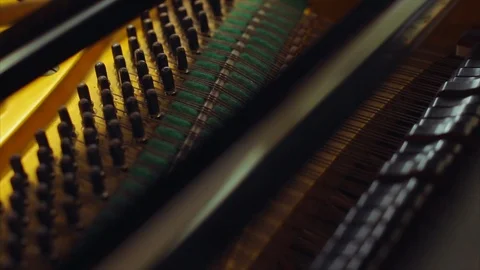 The inside of a piano cabinet. Stock Footage 88404613
