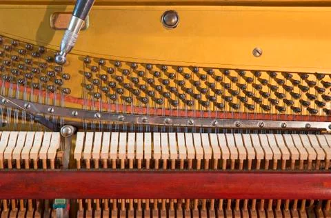 Inside the piano Stock Photos