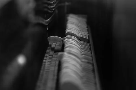 Inside the piano Stock Photos