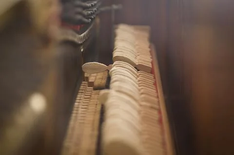 Inside the piano Stock Photos