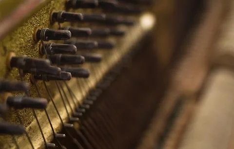 Inside the piano Stock Photos