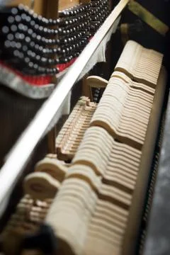 Inside a piano Stock Photos