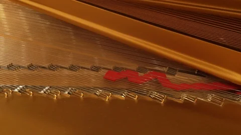 Inside a piano sliding Stock Footage 89632845