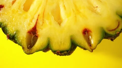 Inside pineapple in macro video with a probe lens Stock Footage 242059487
