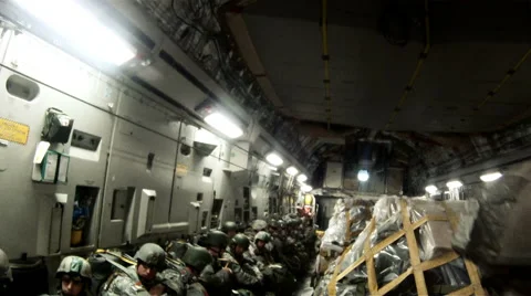 Inside a Plane, Waiting to Jump Video stock 52699855