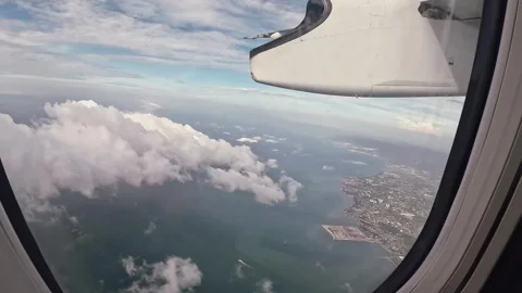 Inside the plane window Stock Footage 259405783