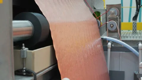 Inside the plant, a copper electrolysis machine Video stock 164949817