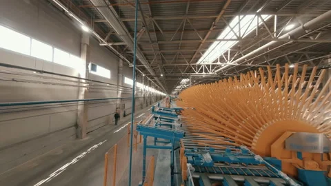 Inside a plant, in a production workshop with technological lines, pipelines Stock Footage 161997661