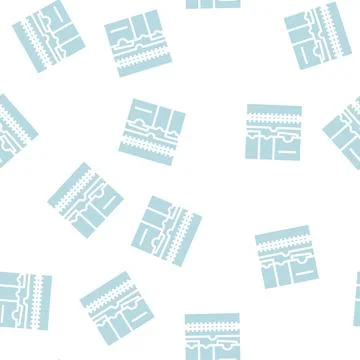 Inside pockets in diary cover glyph vector seamless pattern Stock Illustration