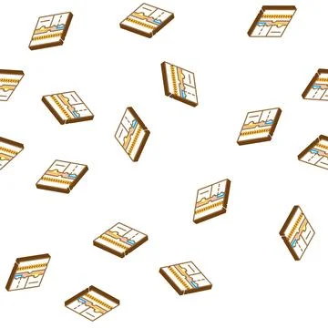 Inside pockets in diary cover isometric icon seamless pattern Stock Illustration