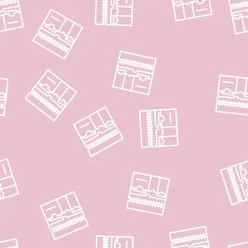 Inside pockets in diary cover line vector seamless pattern Stock Illustration