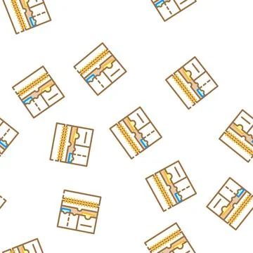 Inside pockets in diary cover vector seamless pattern Stock Illustration