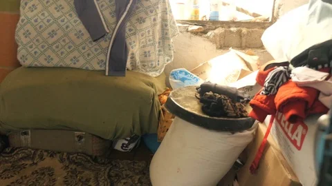 Inside a poor house in Shkodër, Albania, down Stock Footage 84679032