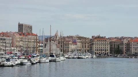 Inside the port of Marseille Video stock 246712577