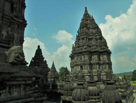 Inside Prambanan temple complex Foto stock