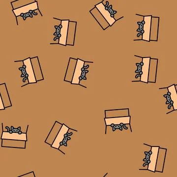 Inside preposition english vector seamless pattern Ilustração Stock